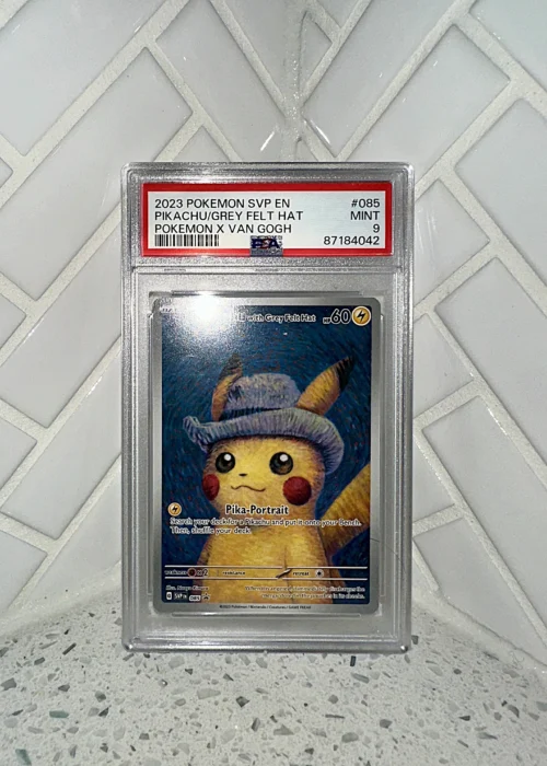 Pokémon TCG: Van Gogh Pikachu with Grey Felt Hat #085 Promo Card PSA9
